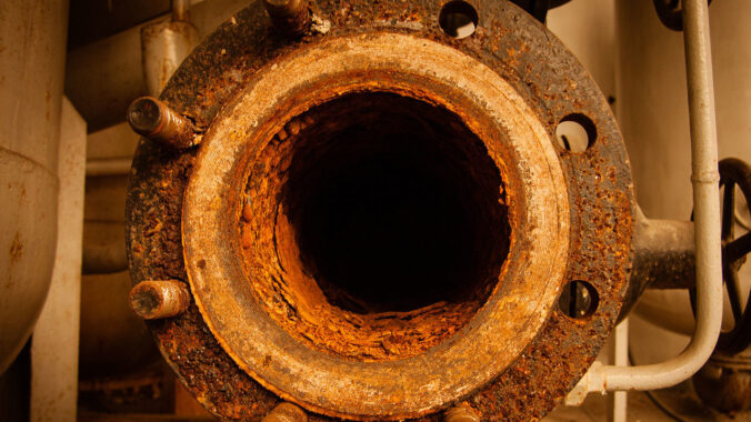Corroded flange